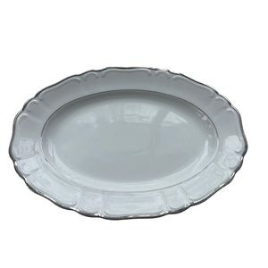 Vintage 1963 Silver Sonata By HARMONY‎ HOUSE FINE CHINA 12” Oval Serving Platter